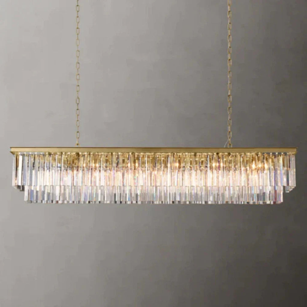 Odessa Two-Tier Glass Linear Chandelier