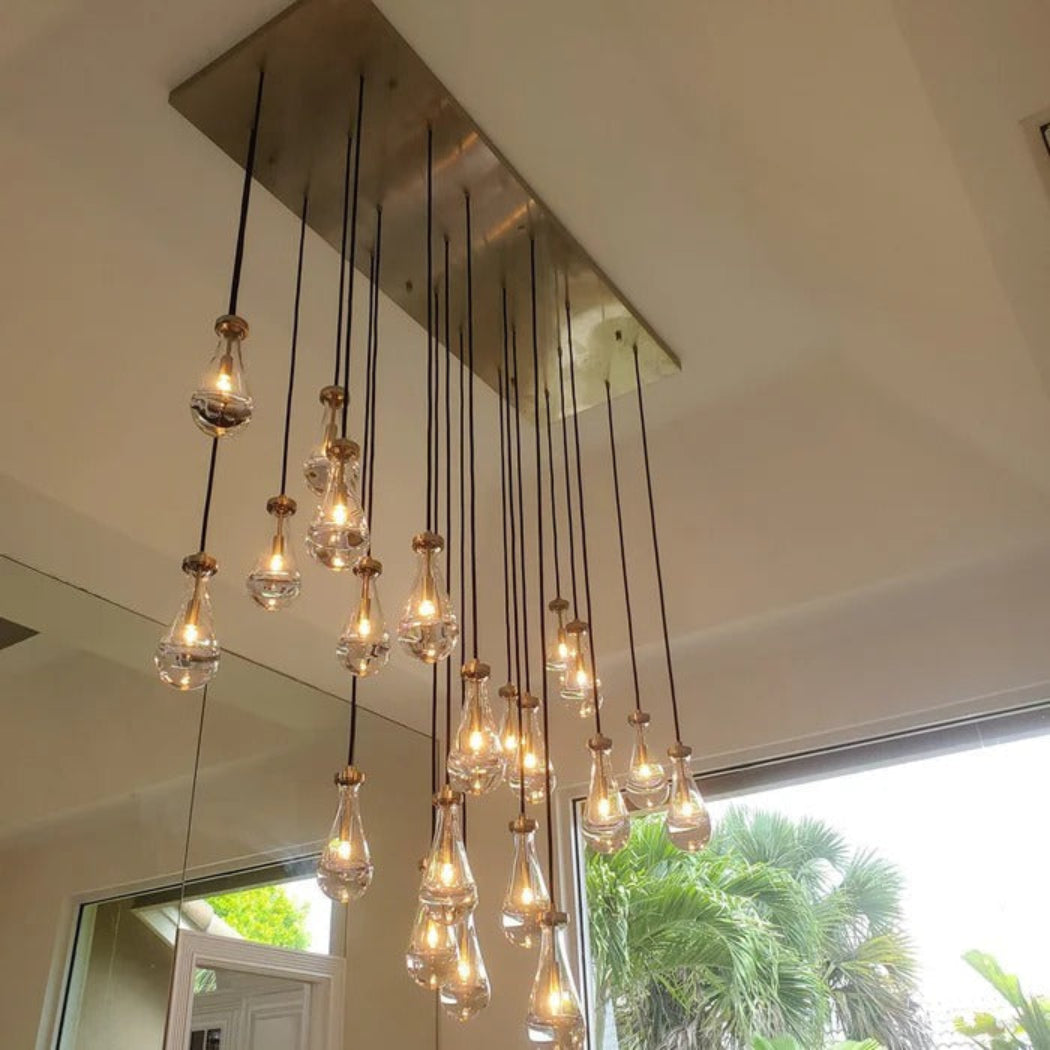 Elara 72″ Linear Hand-Blown Glass Chandelier