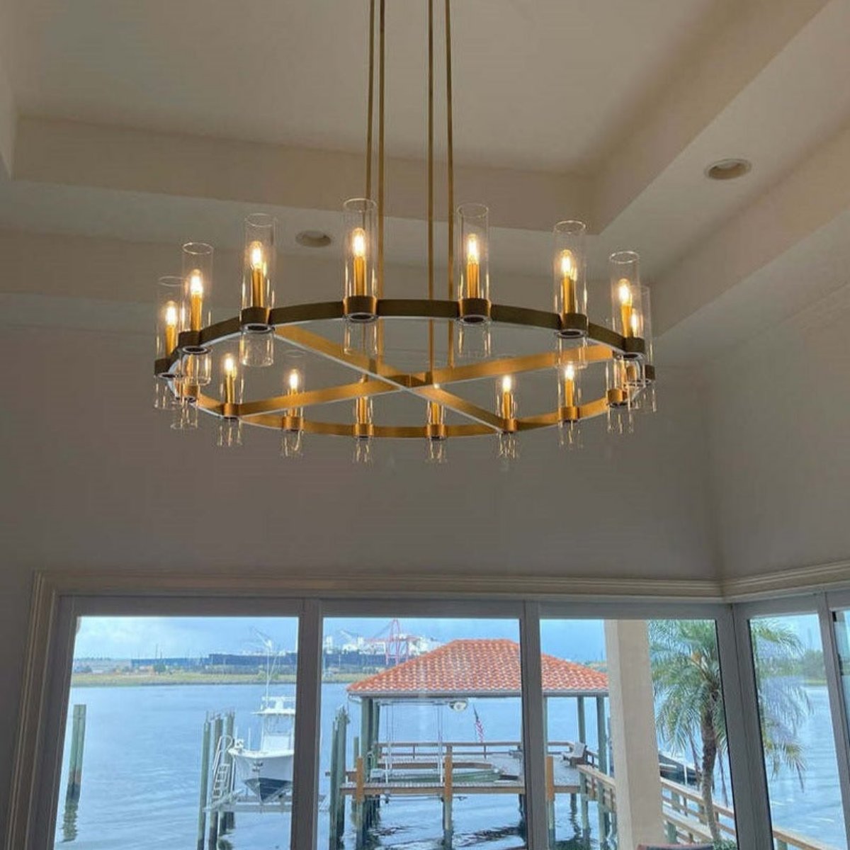 Rovella 36″ Round Glass Chandelier