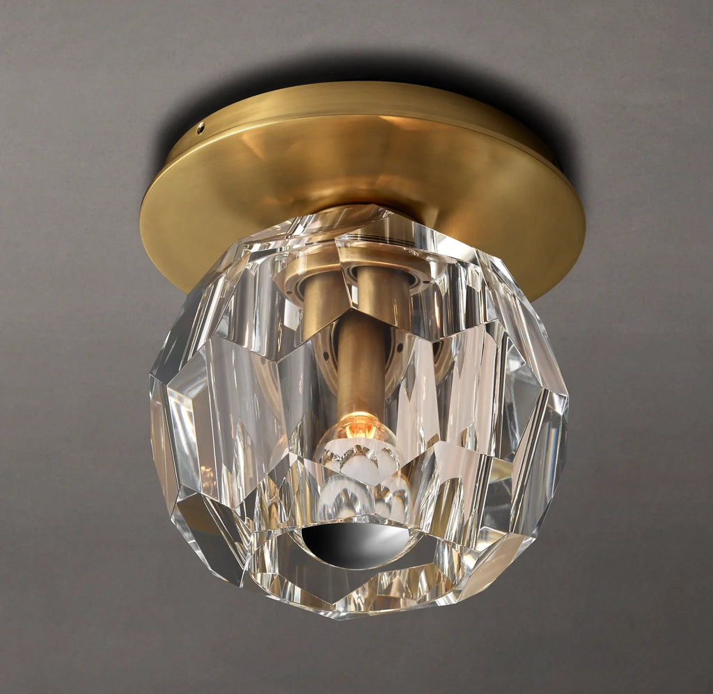 Lumera Smoke Crystal Flush Mount