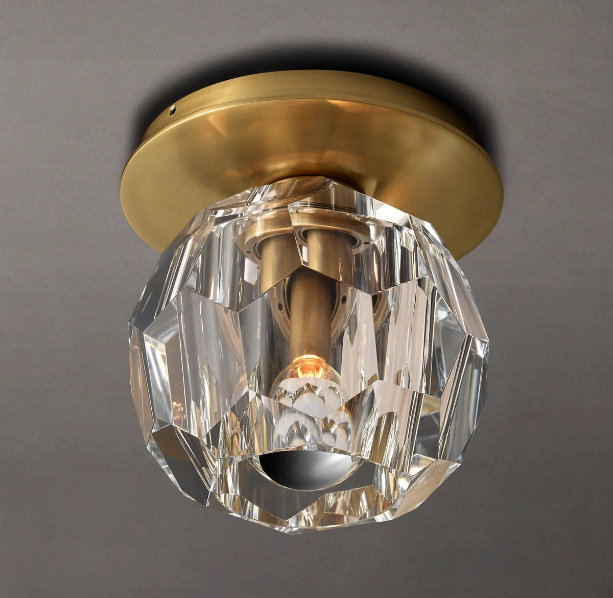 Lumera Smoke Crystal Flush Mount