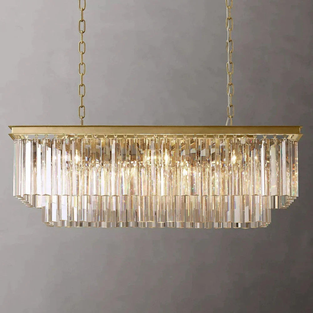 Odessa Two-Tier Glass Linear Chandelier