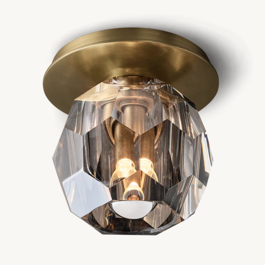 Lumera Smoke Crystal Flush Mount