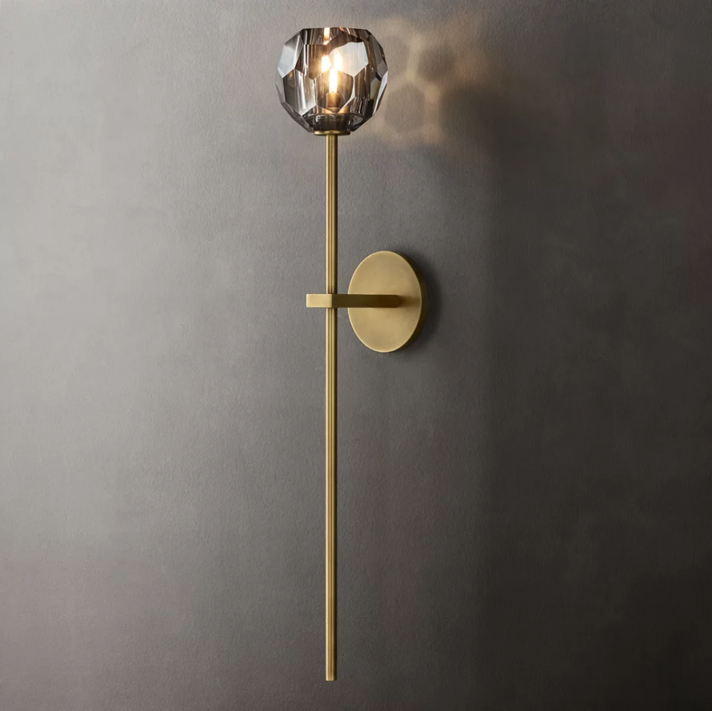 Lumera Clear & Smoke Crystal Wall Sconce