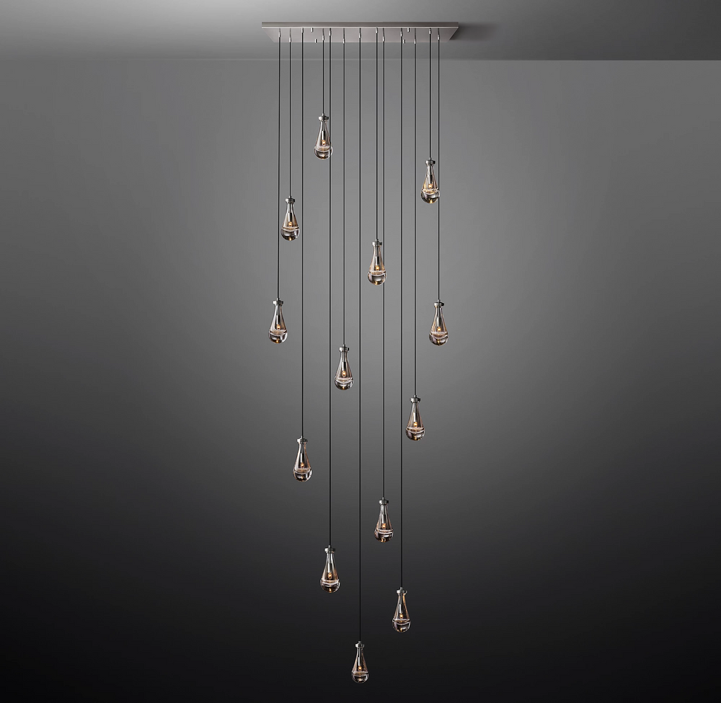 Elara 54″ Linear Hand-Blown Glass Chandelier