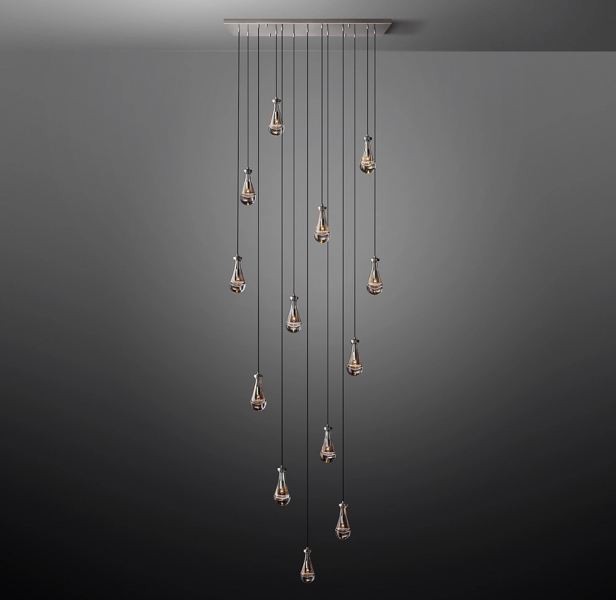 Elara 54″ Linear Hand-Blown Glass Chandelier
