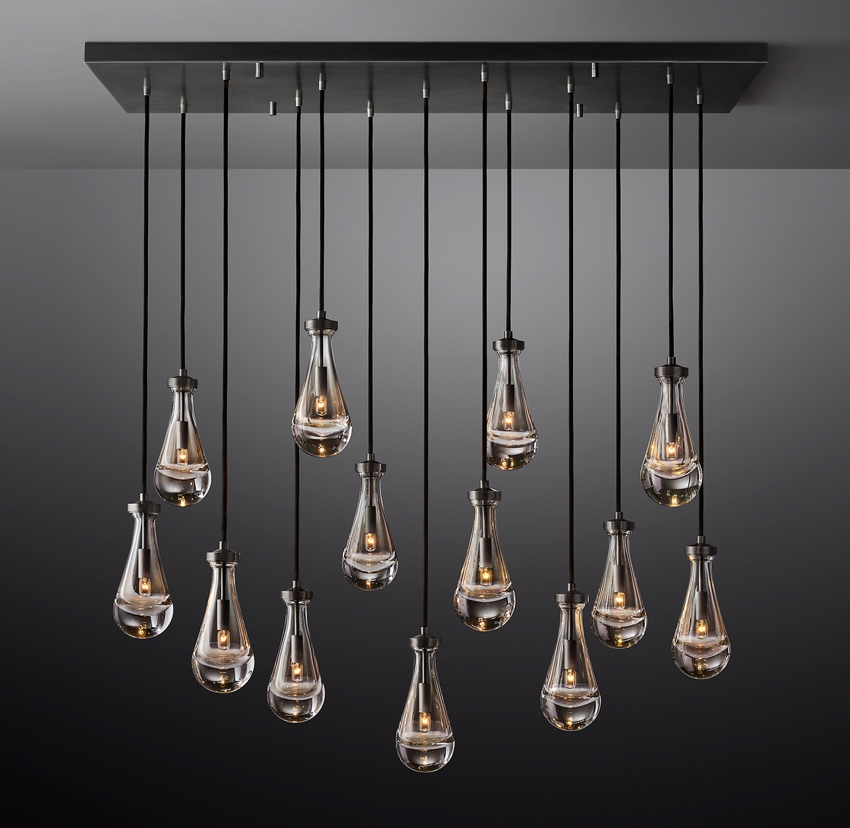 Elara 54″ Linear Hand-Blown Glass Chandelier