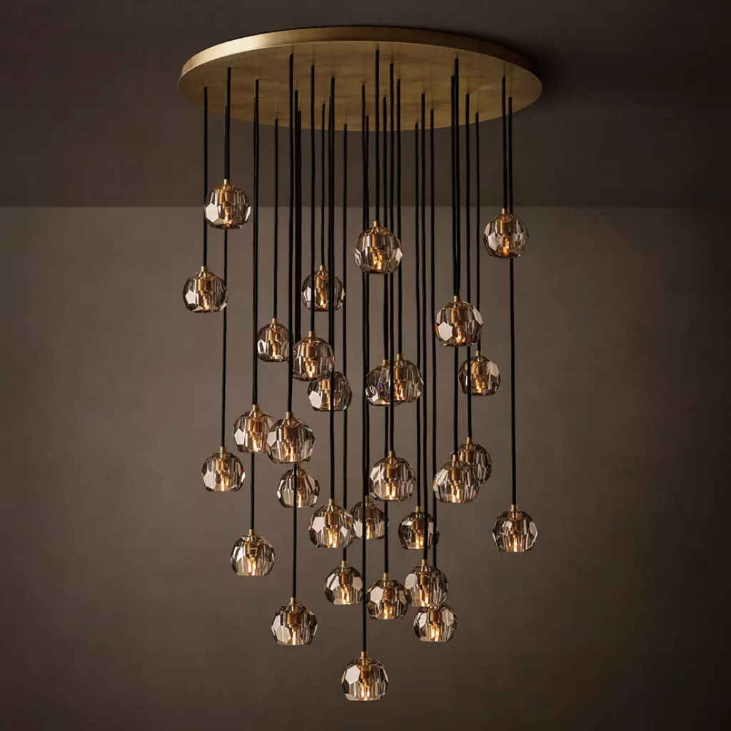 Lumera 30″ Smoke Crystal Cluster Chandelier