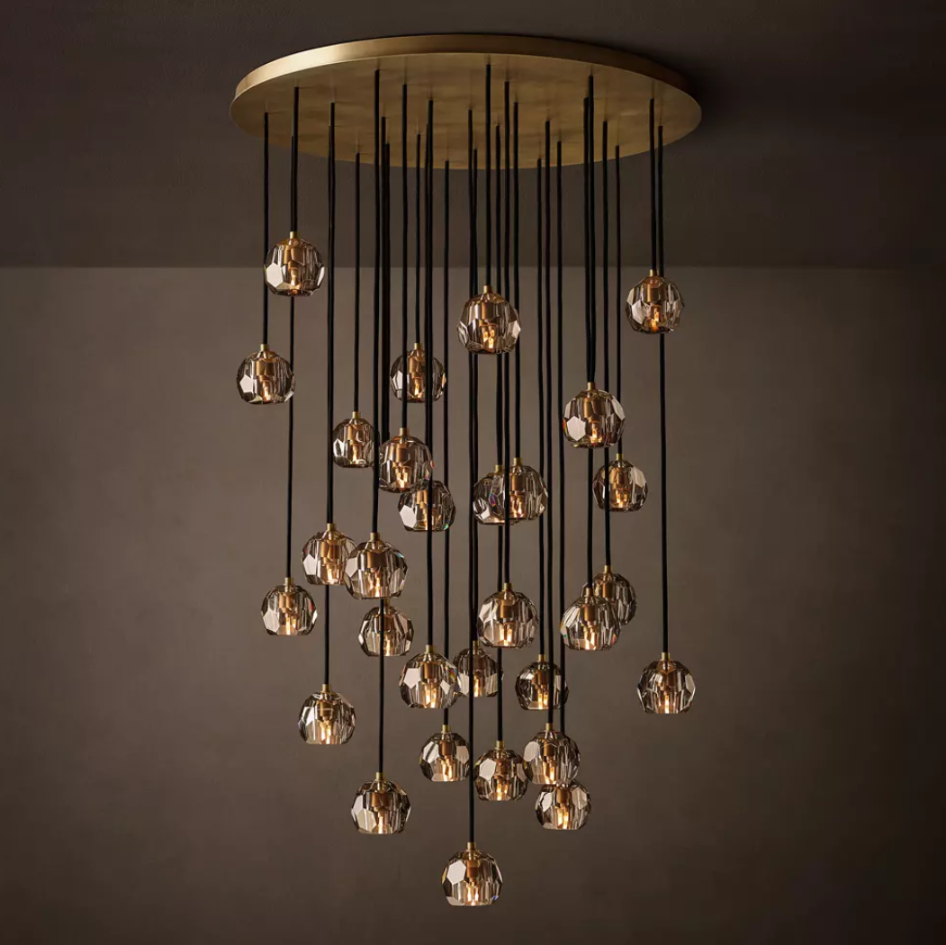 Lumera 30″ Smoke Crystal Cluster Chandelier