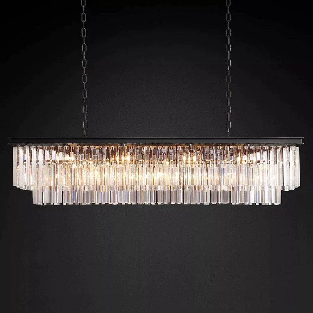 Odessa Two-Tier Glass Linear Chandelier