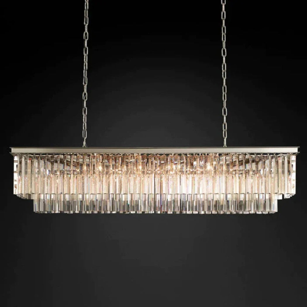 Odessa Two-Tier Glass Linear Chandelier