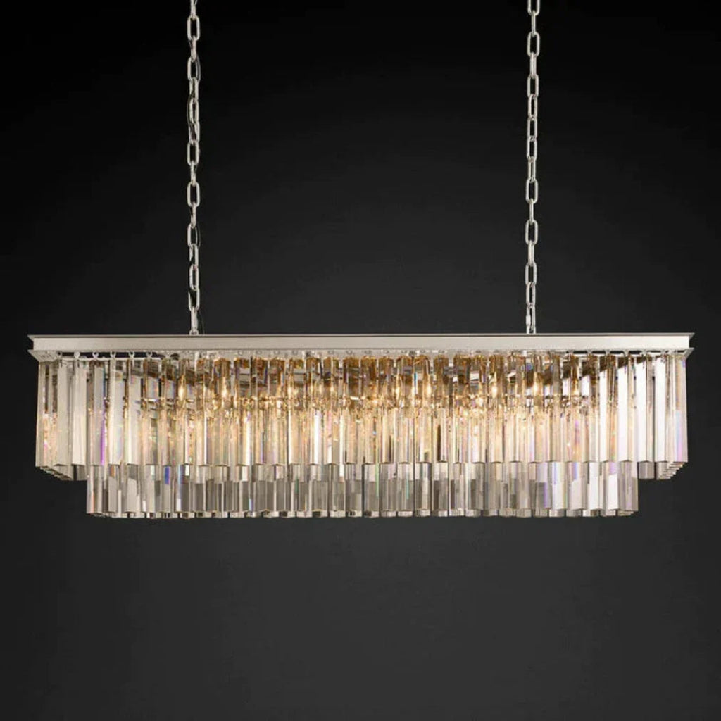 Odessa Two-Tier Glass Linear Chandelier