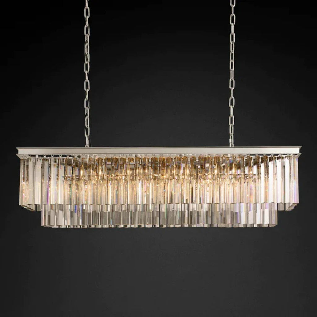 Odessa Two-Tier Glass Linear Chandelier