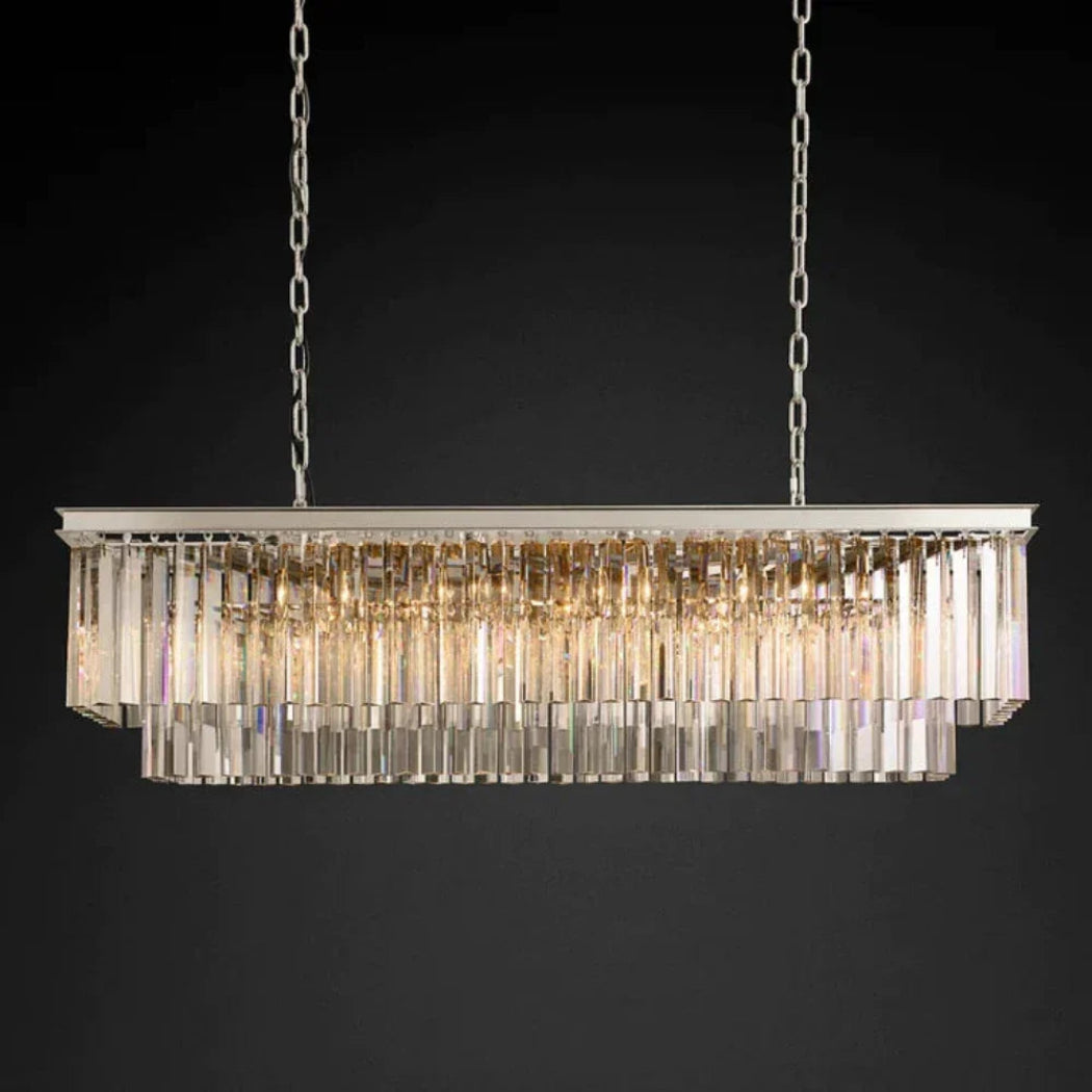 Odessa Two-Tier Glass Linear Chandelier