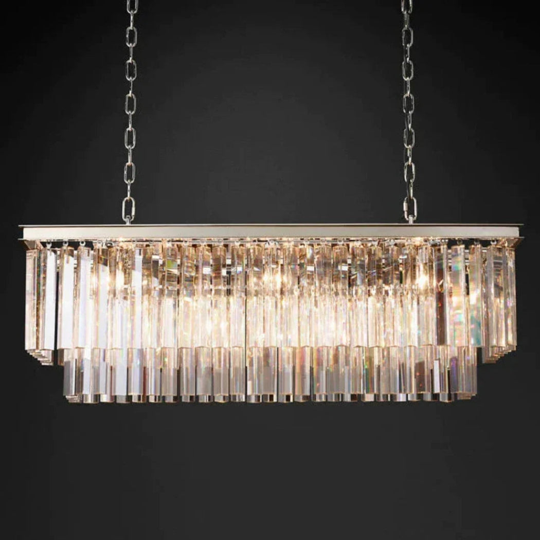 Odessa Two-Tier Glass Linear Chandelier