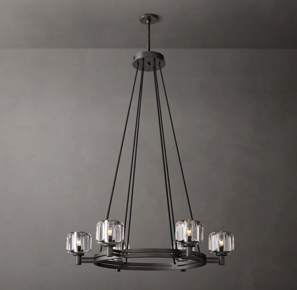 Averion Round Glass Chandelier 24"/36"/48"/60"