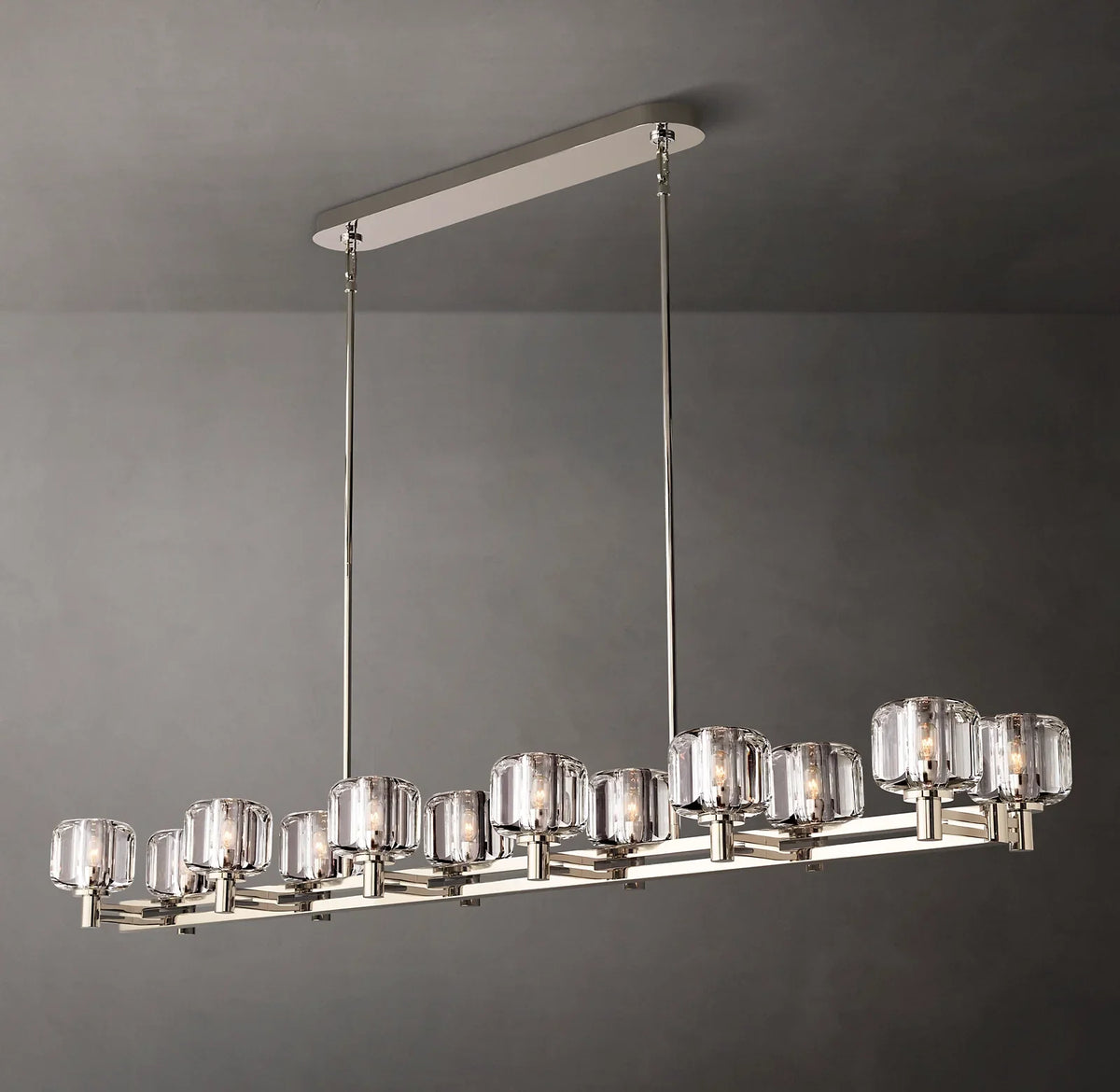 Averion 54″/72″ Double Linear Glass Chandelier
