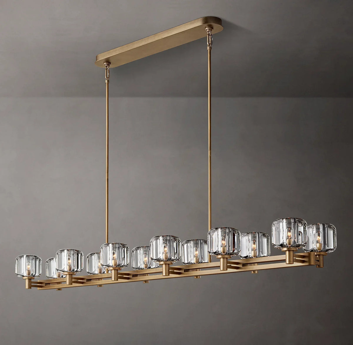 Averion 54″/72″ Double Linear Glass Chandelier