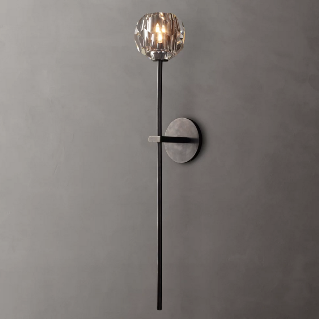 Lumera Clear & Smoke Crystal Wall Sconce