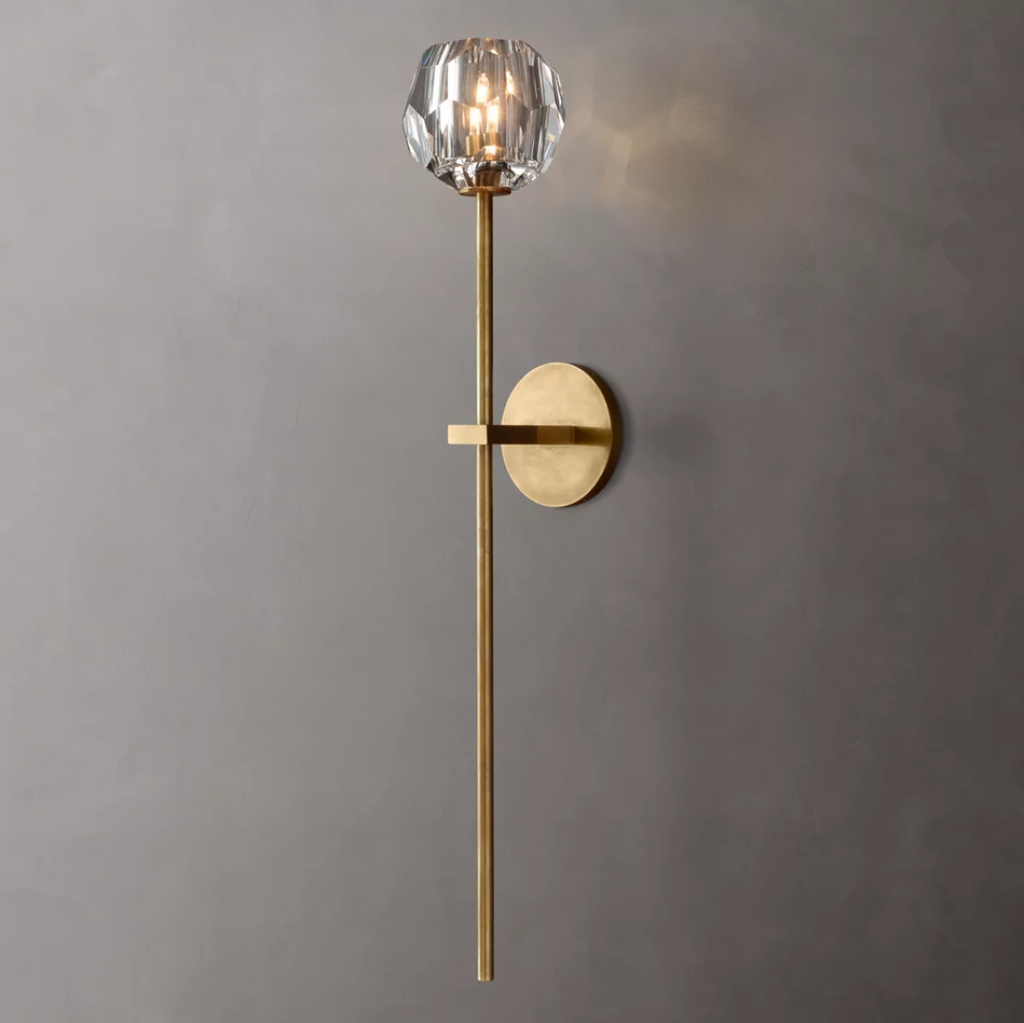 Lumera Clear & Smoke Crystal Wall Sconce
