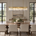 Odessa Black Glass Linear Chandelier