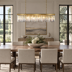 Odessa Black Glass Linear Chandelier