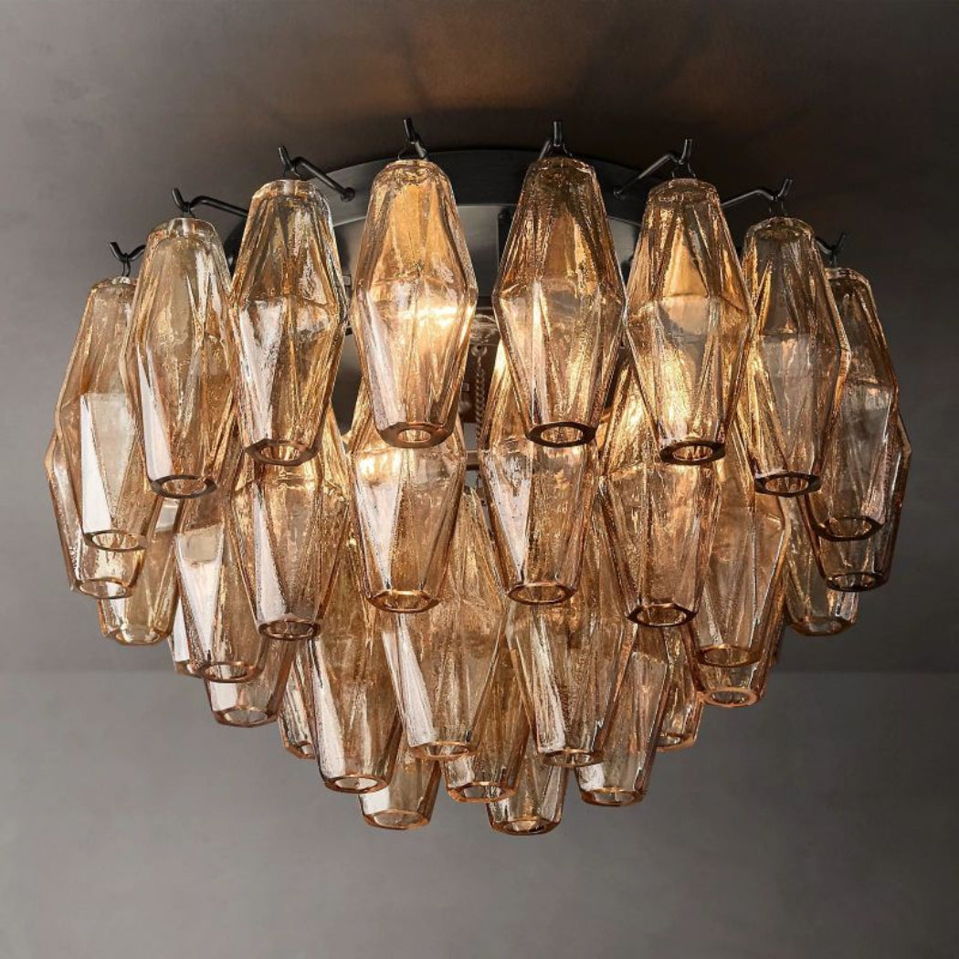 Chiare Smoke Glass Flush Mount Ceiling Light