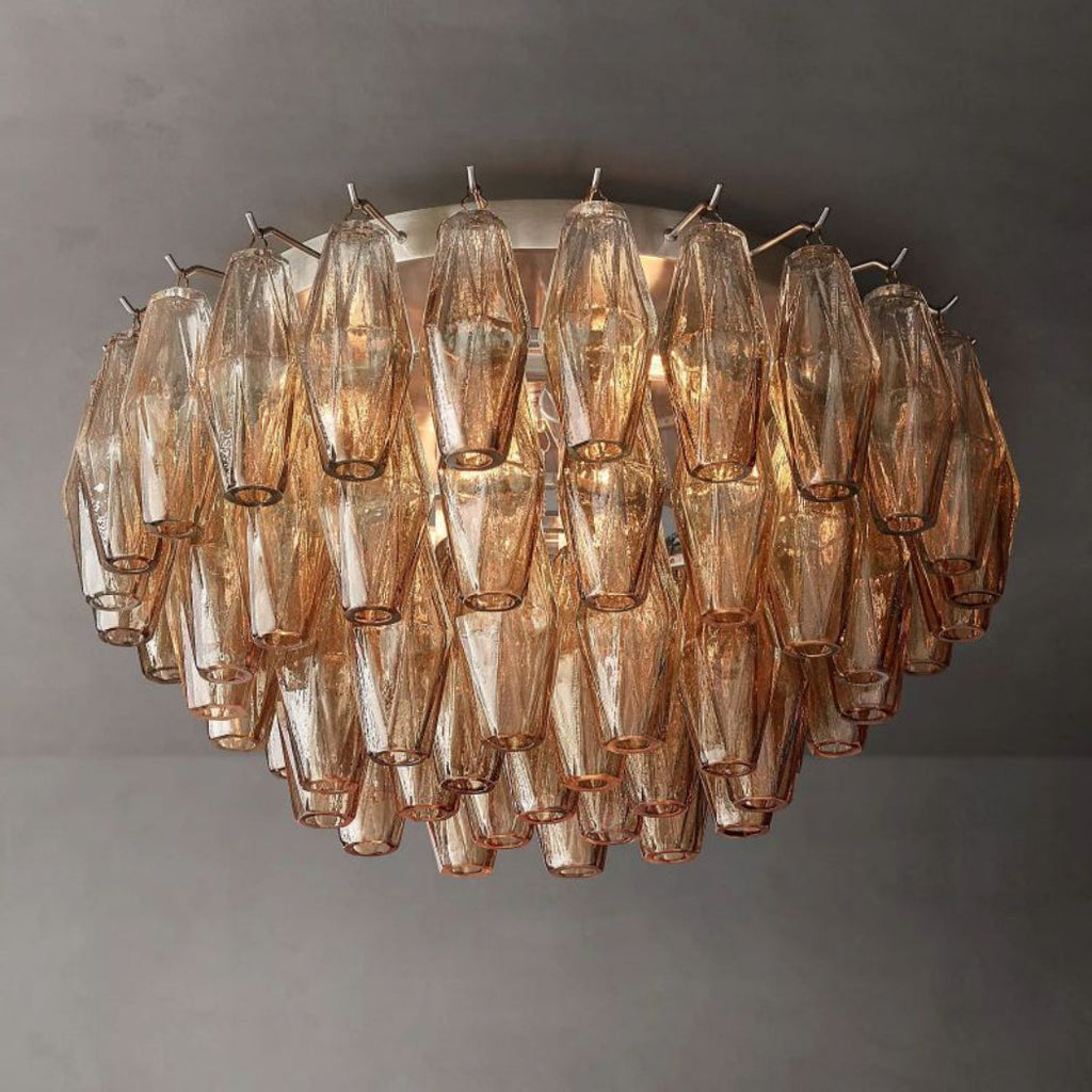 Chiare Smoke Glass Flush Mount Ceiling Light