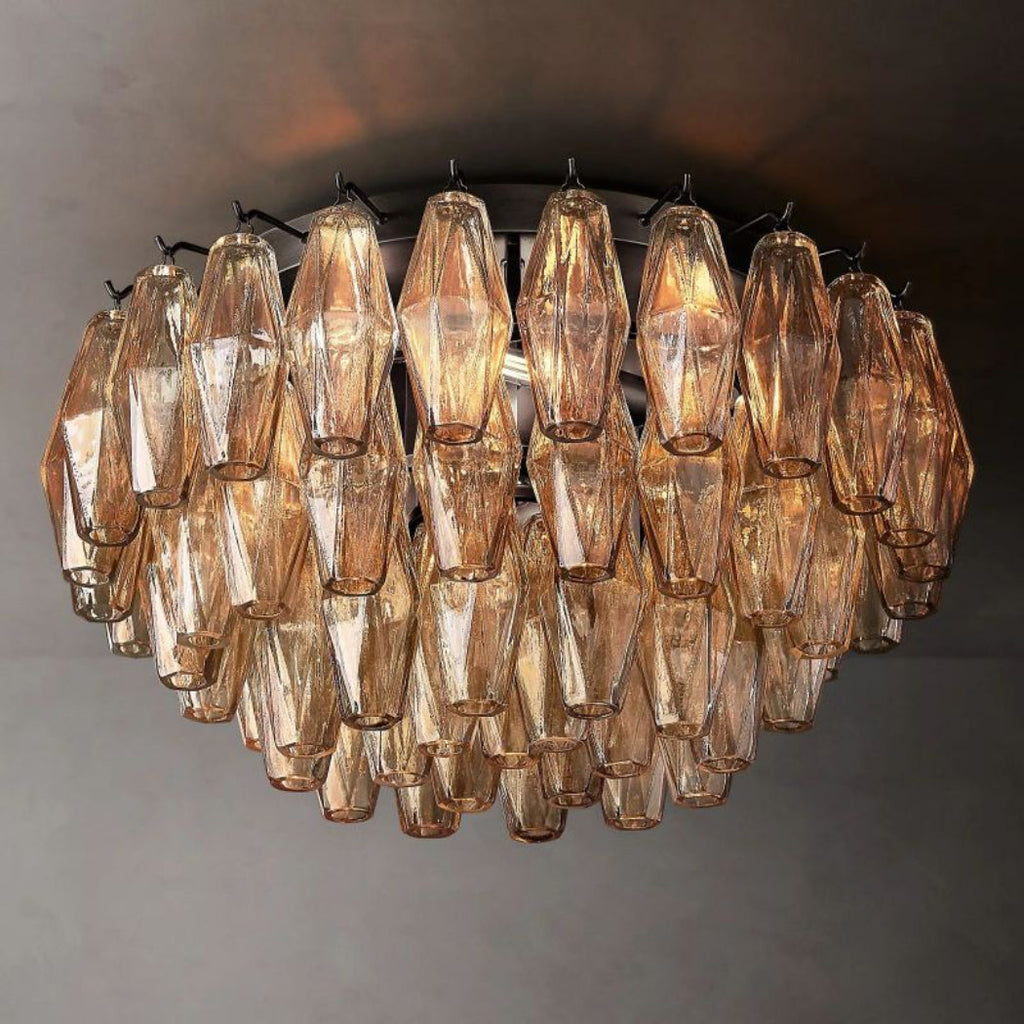 Chiare Smoke Glass Flush Mount Ceiling Light