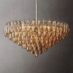 Chiare Tiered Smoke Glass Round Chandelier
