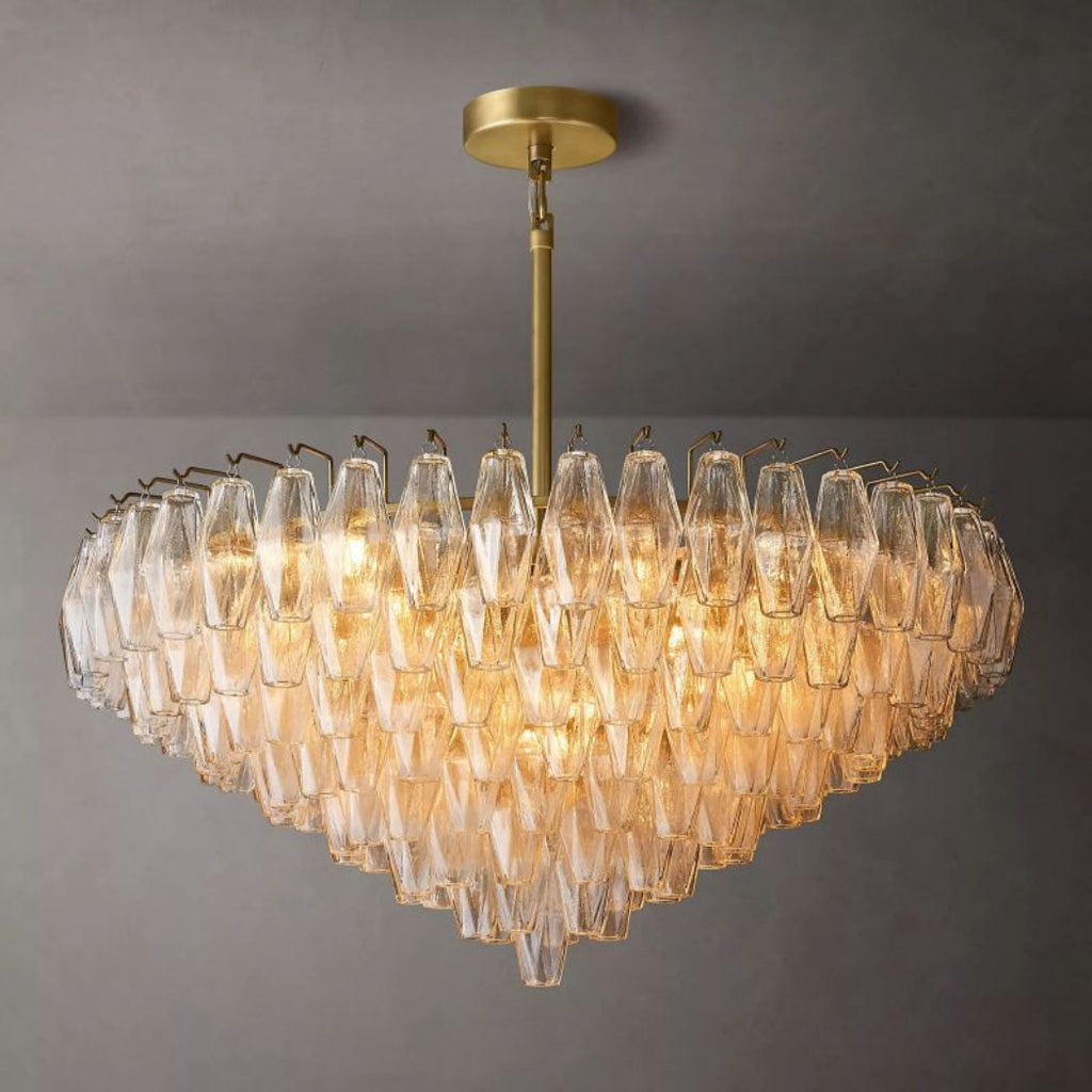 Chiare Tiered Clear Glass Round Chandelier 37"