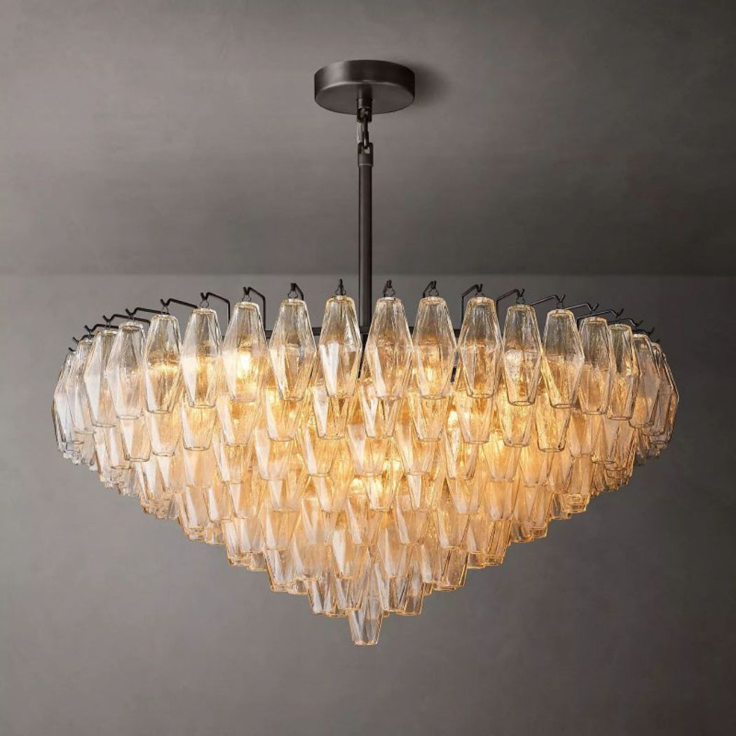 Chiare Tiered Clear Glass Round Chandelier 37"
