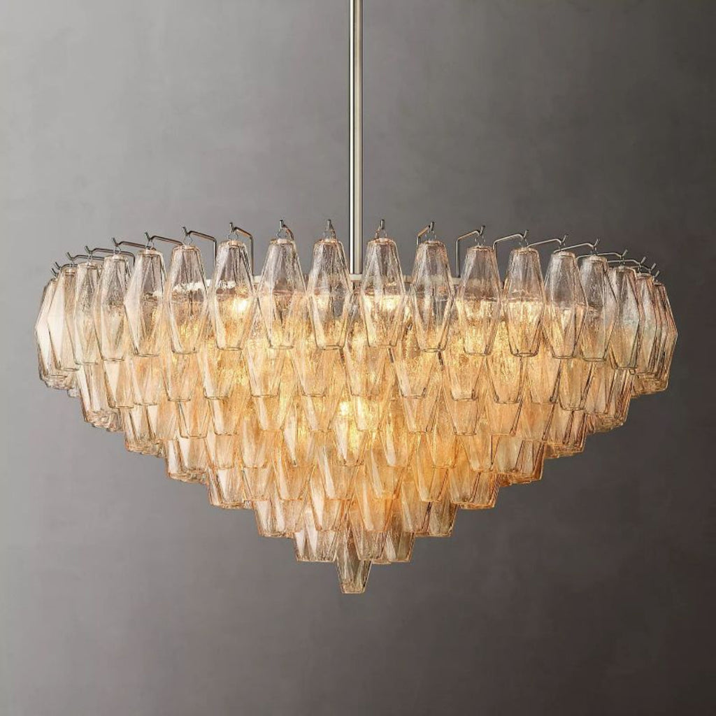 Chiare Tiered Clear Glass Round Chandelier 37"