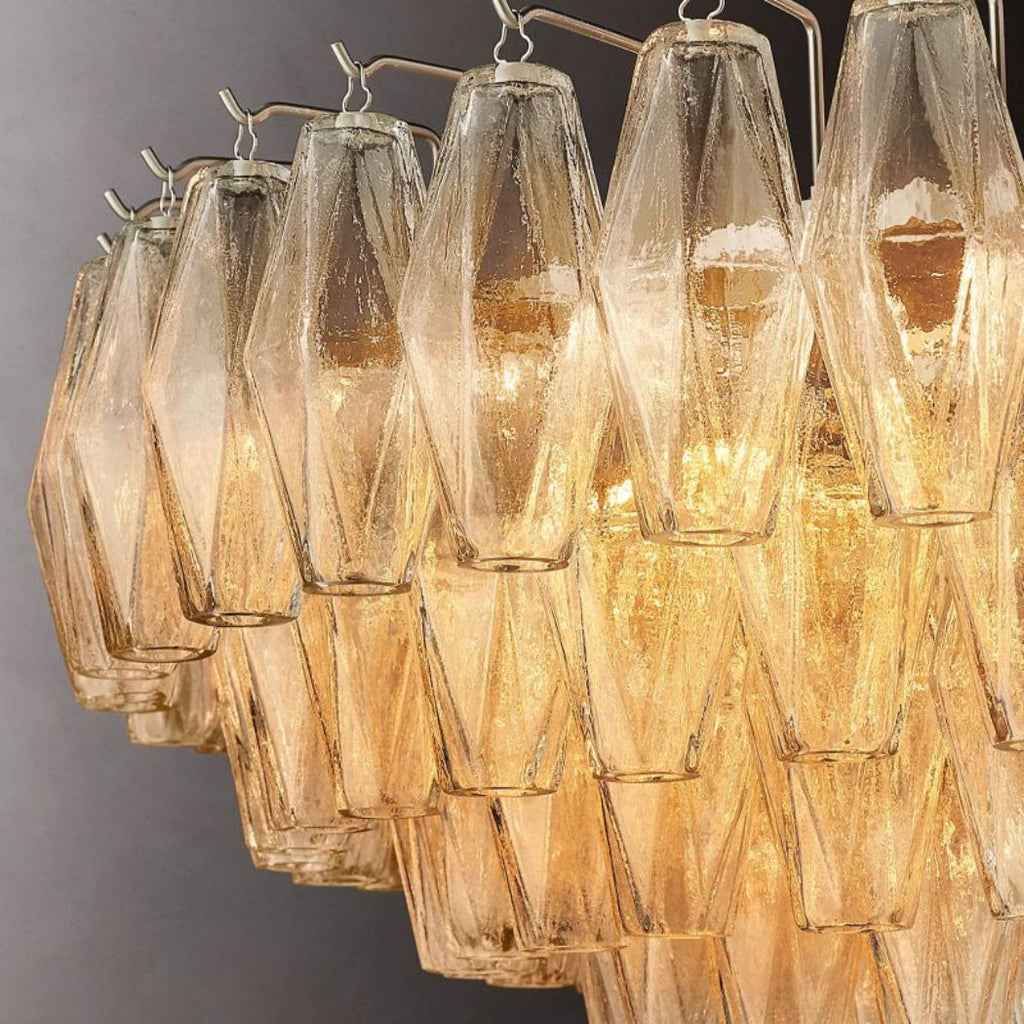 Chiare Tiered Clear Glass Round Chandelier 37"