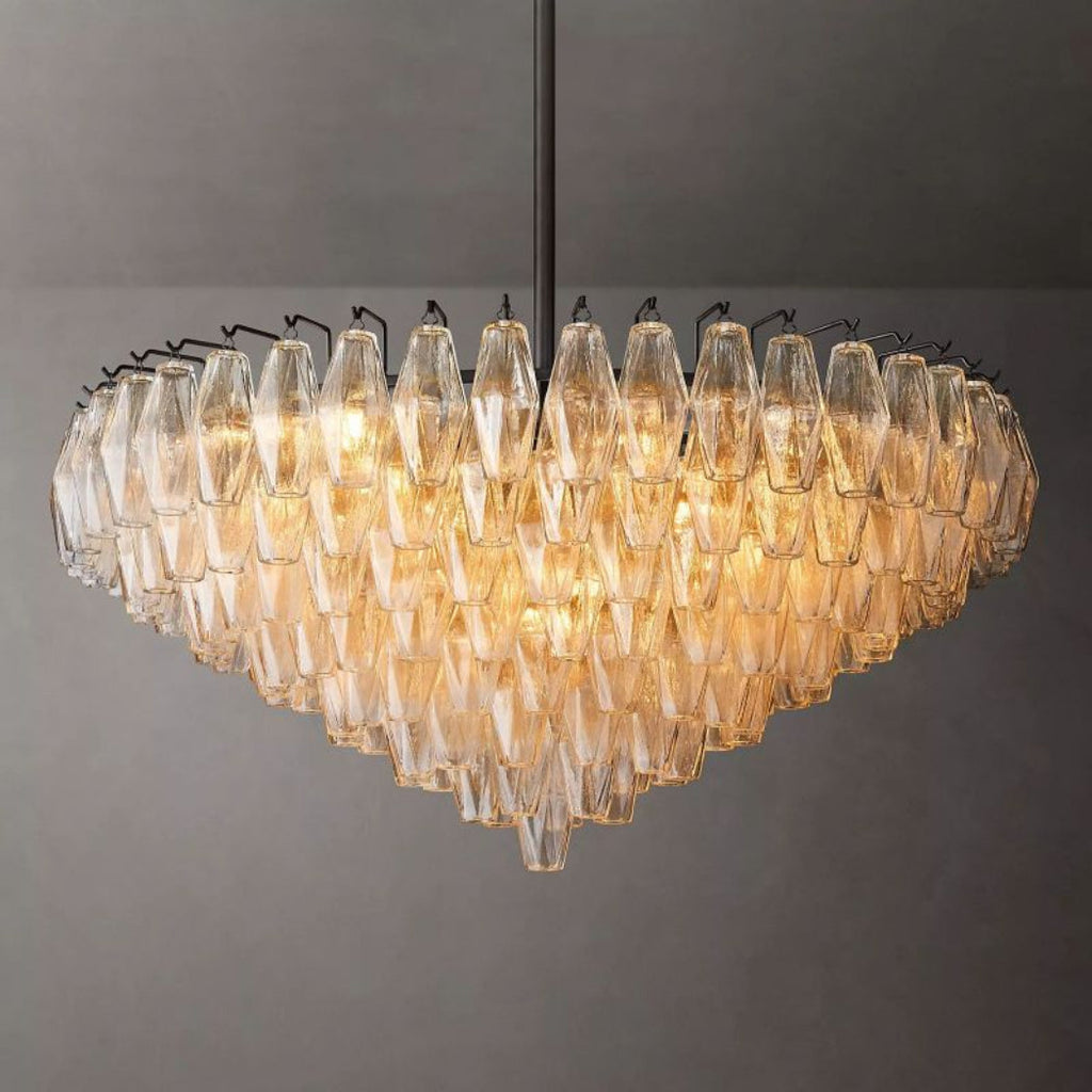 Chiare Tiered Clear Glass Round Chandelier 37"