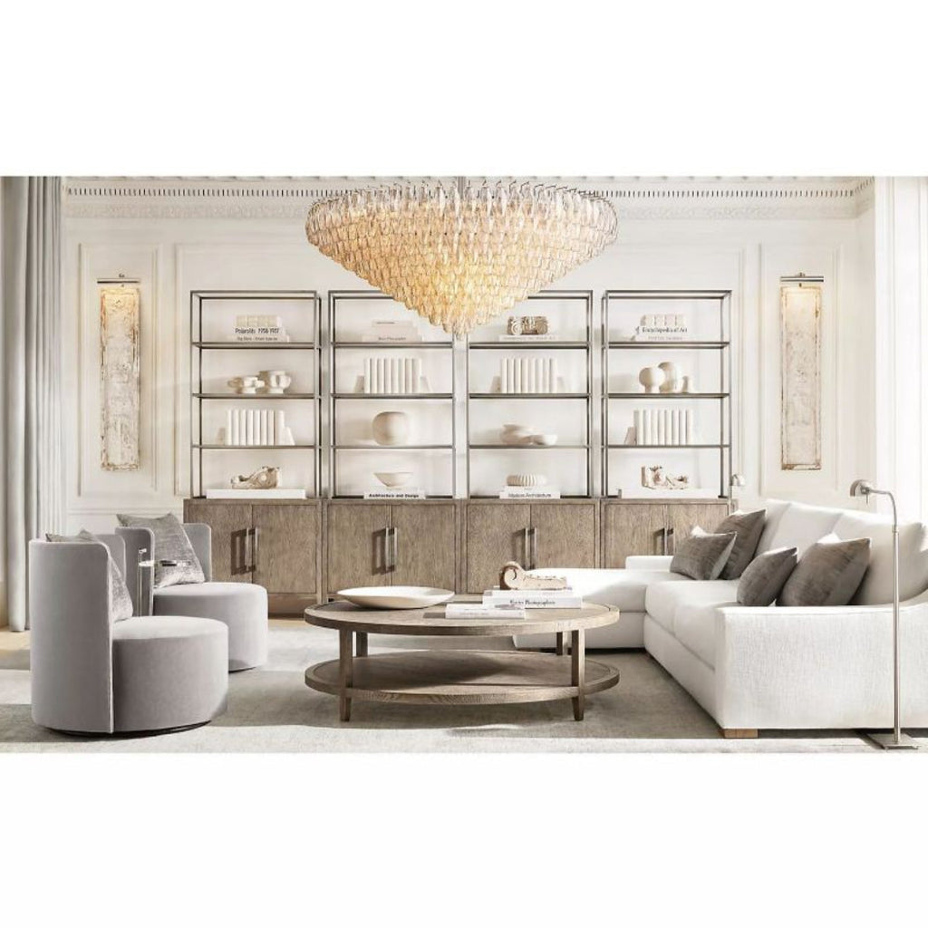 Chiare Tiered Clear Glass Round Chandelier 37"