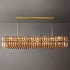 Chiare Smoke Glass Rectangular Chandelier 74"