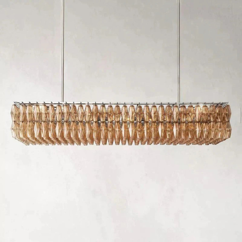 Chiare Smoke Glass Rectangular Chandelier 74"