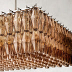 Chiare Smoke Glass Rectangular Chandelier 74"