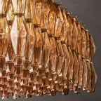 Chiare Smoke Glass Rectangular Chandelier 74"