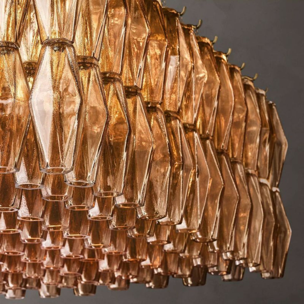 Chiare Smoke Glass Rectangular Chandelier 74"