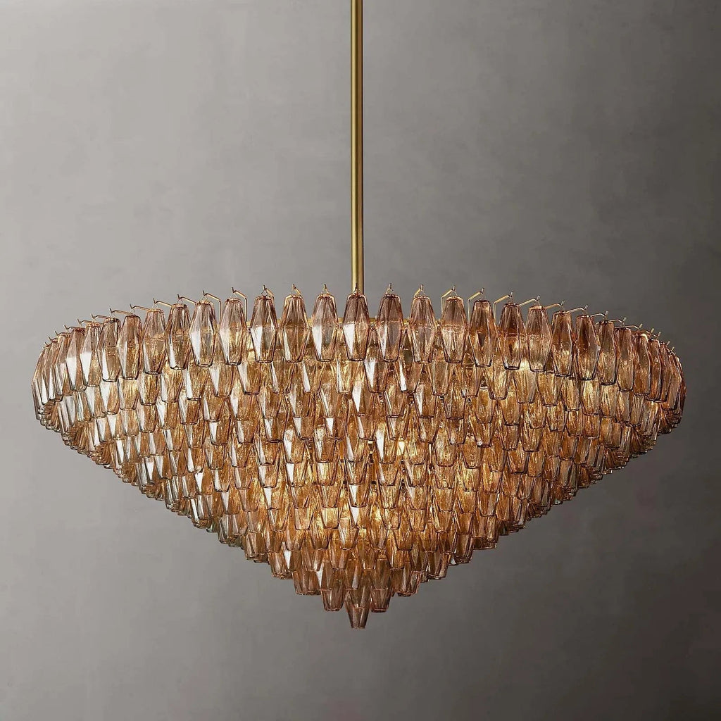 Chiare Multi-Tier Glass Round Chandelier 61"