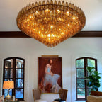 Chiare Multi-Tier Glass Round Chandelier 61"