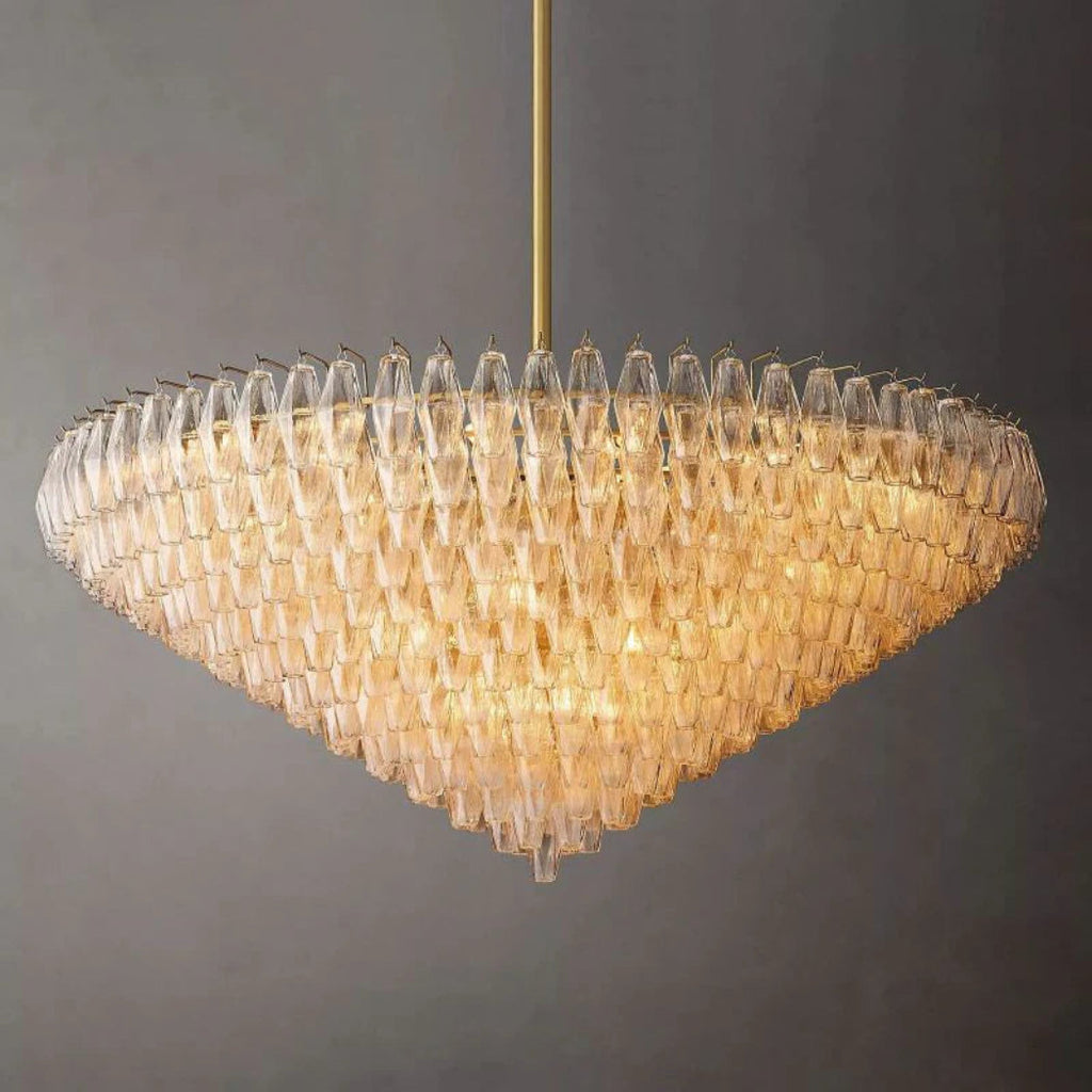Chiare Multi-Tier Glass Round Chandelier 61"
