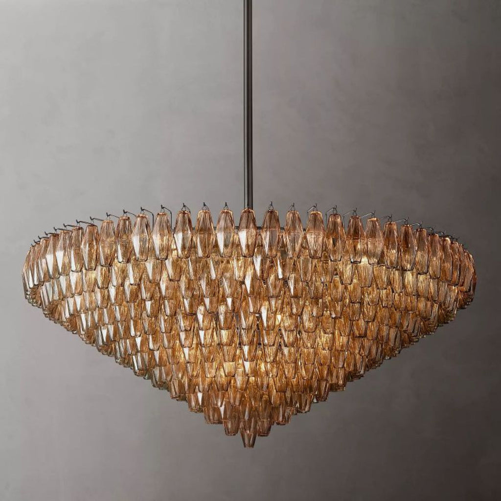 Chiare Multi-Tier Glass Round Chandelier 61"