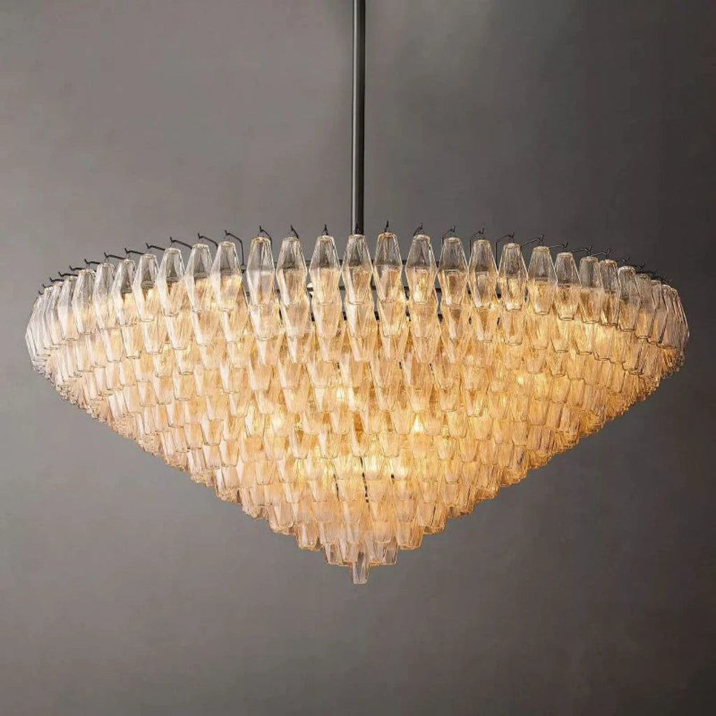 Chiare Multi-Tier Glass Round Chandelier 61"
