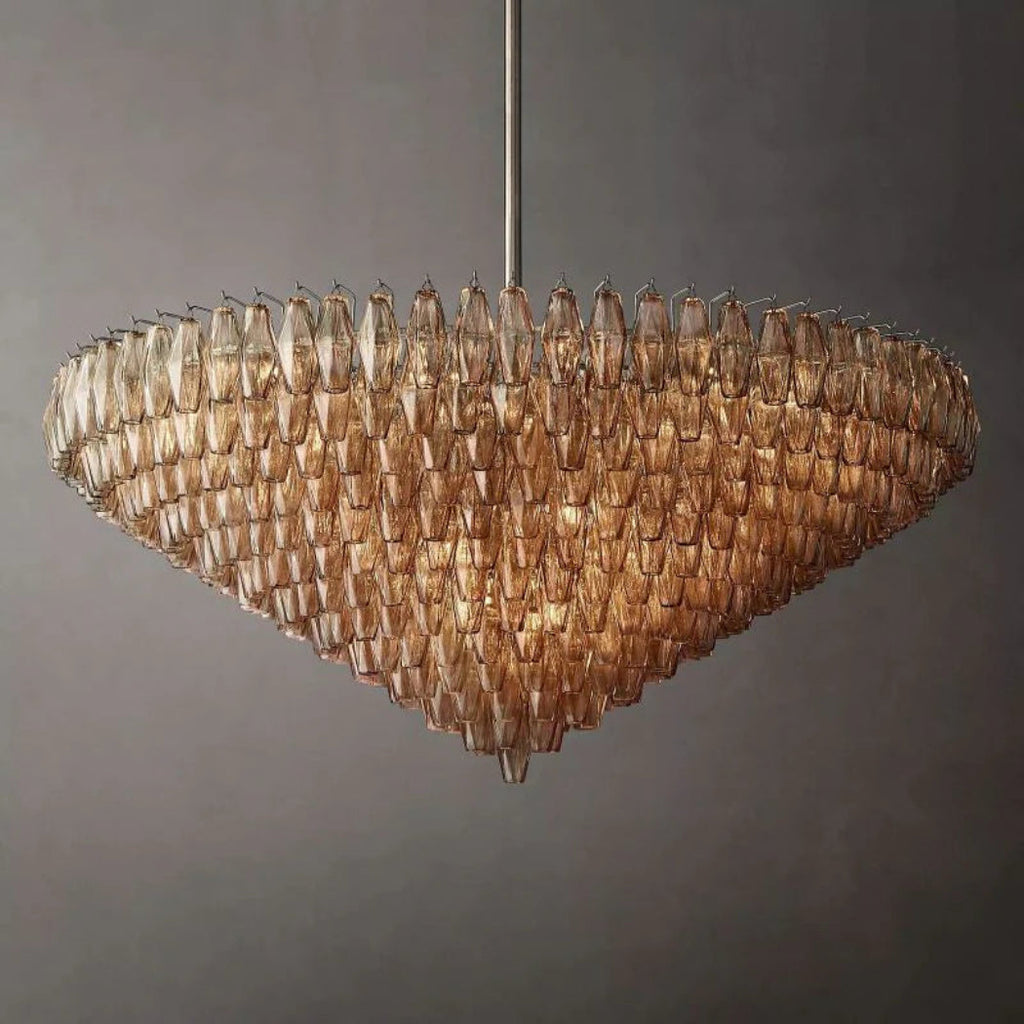 Chiare Multi-Tier Glass Round Chandelier 61"
