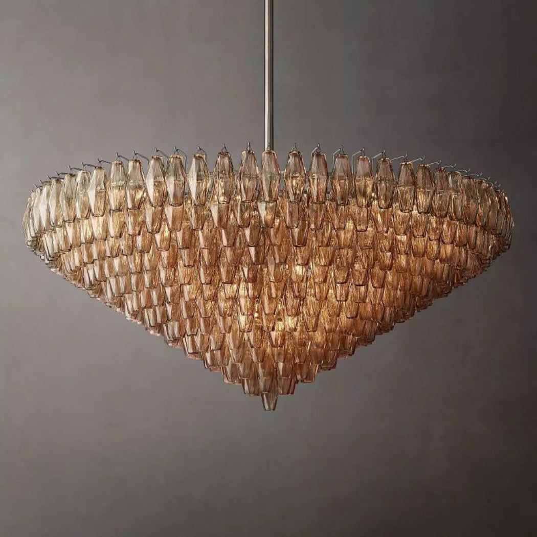 Chiare Multi-Tier Glass Round Chandelier 61"