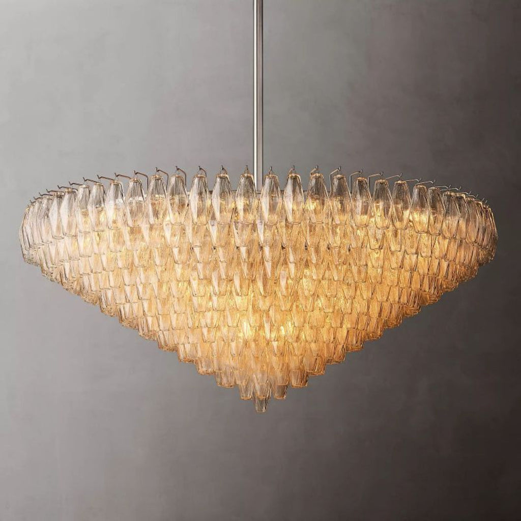 Chiare Multi-Tier Glass Round Chandelier 61"