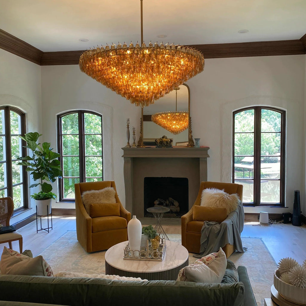 Chiare Multi-Tier Glass Round Chandelier 61"